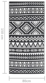 Tapete de exterior 80x150 cm ARAKIL PP preto