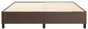 Estrutura de cama 160x200cm couro artificial castanho