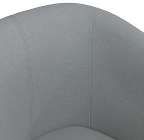 Poltrona com apoio de pés tecido cinzento-claro