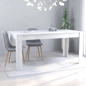 vidaXL Mesa de jantar 160x80x76 cm contraplacado branco