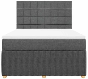 Cama com molas/colchão 140x200 cm tecido cinzento-escuro