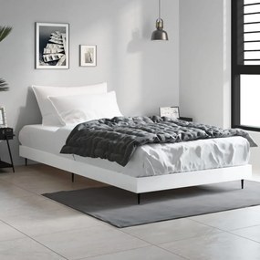vidaXL Estrutura cama 90x200 cm derivados de madeira branco brilhante