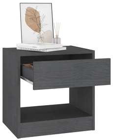 Mesas de cabeceira 2 pcs 40x31x40 cm pinho maciço cinzento