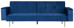 Sofá-cama em veludo azul marinho VISNES Beliani