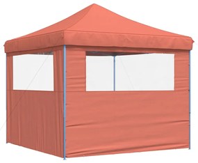 Tenda p/ festas pop-up dobrável 2 paredes laterais terracotta