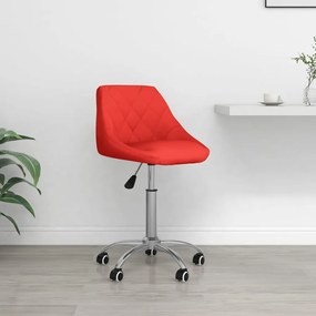 vidaXL Cadeira de escritório giratória couro artificial vermelho