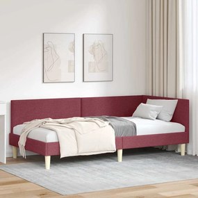 vidaXL Estrutura de Cama de Canto Vinho Vermelho 100 cm x 200 cm