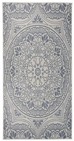 Tapete de tecido plano para exterior 100x200 cm padrão azul