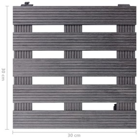 Carrinhos para vasos 4 pcs 30x30x7,5 cm WPC cinzento