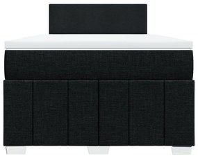 Cama boxspring com colchão 120x190 cm tecido preto