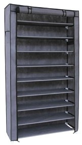 SONGMICS Sapateira de 10 andares com capa à prova de poeira, armário de armazenamento, organizador para até 40 pares de sapatos, na sala de estar, corredor, 88 x 28 x 160 cm, cinza RXJ36G