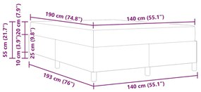 Cama Box Castanho 140 x 190 cm Tecido, Madeira de Engenharia