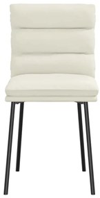 Cadeiras de jantar 4 pcs veludo cor creme
