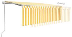 Toldo retrátil automático com estore 4x3 m amarelo e branco