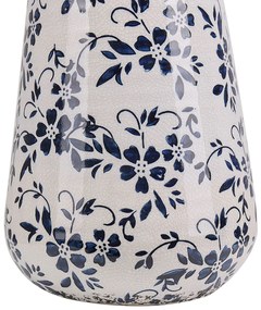 Vaso branco e azul marinho 25 cm MARONEIA Beliani