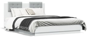 vidaXL Estrutura cama c/ cabeceira 135x190 cm derivados madeira branco