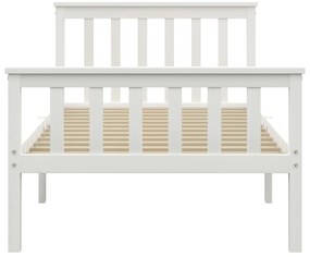 Estrutura de cama 100x200 cm madeira pinho maciço branco