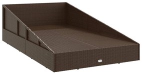 Espreguiçadeira de jardim 110x200 cm vime PE castanho