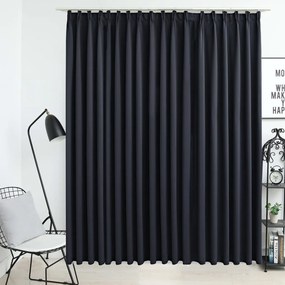 vidaXL Cortina blackout com ganchos 290x245 cm preto