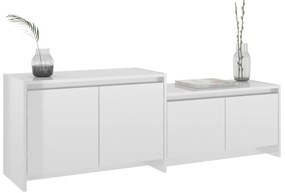 Móvel de TV 146,5x35x50cm derivados de madeira branco brilhante