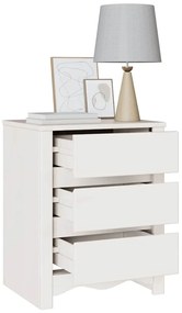 Criado-mudo vidaXL "DRAMMEN" Branco 45x35x56 cm Madeira Sólida de Pinh