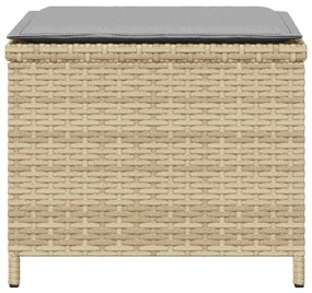 Bancos jardim almofadões 4 pcs 40x40x35 cm vime PE mistura bege