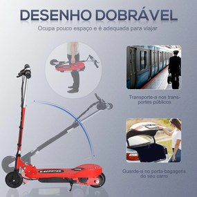 HOMCOM Trotinete Elétrica Criança De 7-14 Anos E-Scooter Dobrável Guia