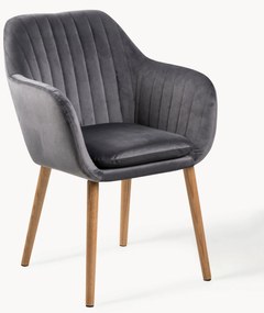 Cadeira com braços com pernas de madeira Emilia