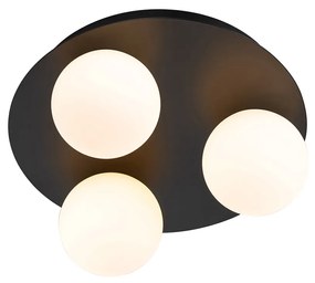 Candeeiro de teto moderno para casa de banho preto 3 luzes - Cederic Moderno