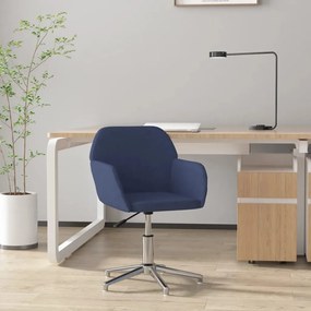 vidaXL Cadeira de escritório giratória tecido azul