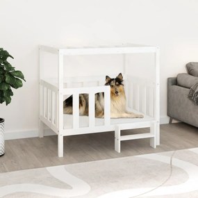 vidaXL Cama para cães 105,5x83,5x100 cm madeira de pinho maciça branco