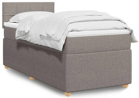 Cama com molas/colchão 90x190 cm tecido castanho-acinzentado