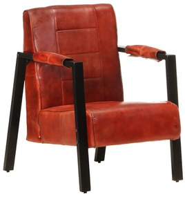 vidaXL Poltrona couro de cabra genuíno 60x80x87 cm castanho-escuro