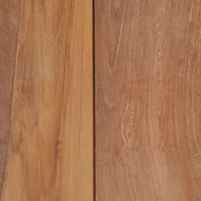 Mesa de jantar teca maciça com acabamento natural 140x70x76 cm