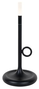 Candeeiro de mesa de exterior preto com LED e dimmer tátil recarregável - Sjarel Design