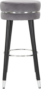 BANCO DE BAR PARIS Ø 35X74 CM CINZENTO, PRETO E PRATEADO