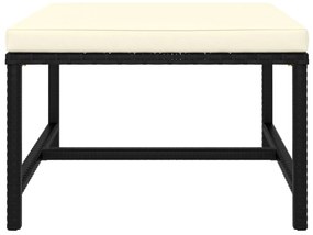 5 pcs conjunto sofás de jardim com almofadões vime PE preto
