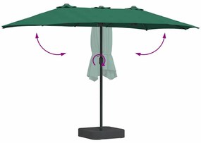 Guarda-sol de Jardim Verde 385 x 209 x 244 cm tecido