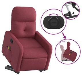 Poltrona de massagens reclin. elevatória tecido vermelho tinto