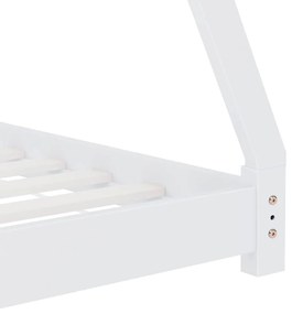 Estrutura de cama para crianças 70x140 cm pinho maciço branco