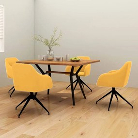vidaXL Cadeiras de jantar 4 pcs veludo amarelo mostarda