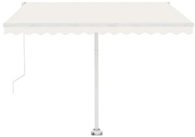 Toldo retrátil manual com LED 350x250 cm cor creme
