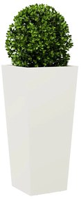 Vaso/floreira de jardim 35x35x75 cm aço branco