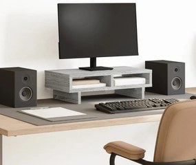 vidaXL Suporte monitor 50x27x15cm derivados de madeira cinzento sonoma