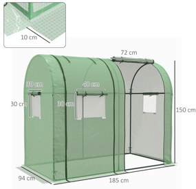 Estufa de Jardim Estufa Resistente com 4 Janelas 2 Portas com Fecho de