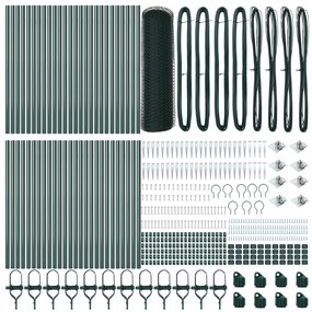 Cerca Hexagonal vidaXL Verde 1x100 m Aço