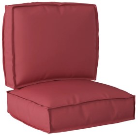 vidaXL Conjunto de Almofadas para Palete 2 pcs vermelho tinto