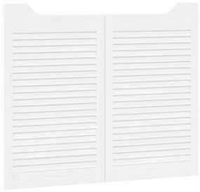 Portas de batente design de persiana 1-Par 80x100 cm branco