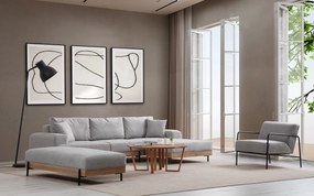 Sofá de Canto Eti – Cinzento – 280 x 170 cm