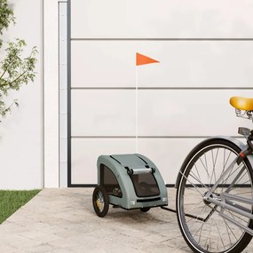 vidaXL Reboque bicicleta animais tecido oxford/ferro cinzento